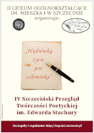 Plakat IV Szczecińskiego Przeglądu Twórczości Poetyckiej im. Edwarda Stachury „Wędrówką życie jest człowieka” 2022